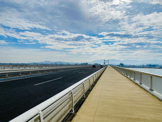 Fototapeta na wymiar Bridge surface of a large bridge in Japan.