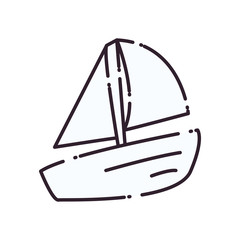 Isolated sailboat line style icon vector design