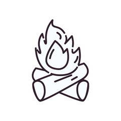 Isolated campfire line style icon vector design