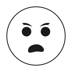 emoticon angry face isolated icon
