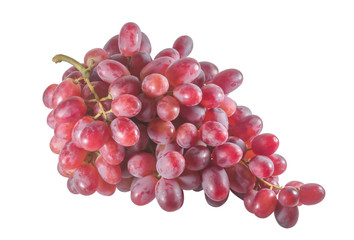 A bunch of red grape isolated on white background