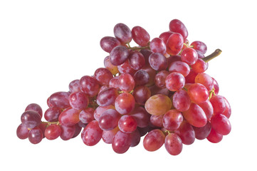 A bunch of red grape isolated on white background