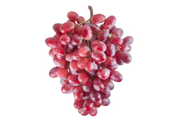 A bunch of red grape isolated on white background