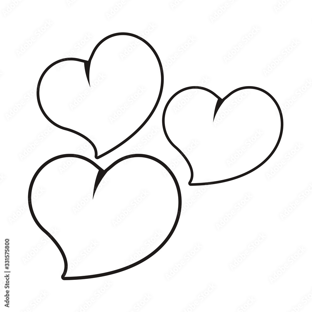 Sticker hearts love valentines day icon