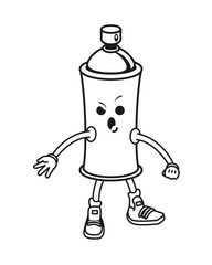 spray paint bottle comic character