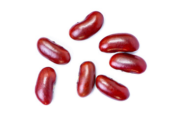 Red beans or kidney bean isolated on white background.