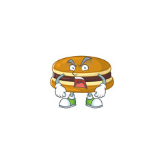 Dorayaki mascot design concept showing angry face