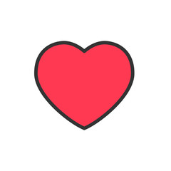 Heart vector icon. Symbol of love and care.