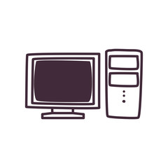 Isolated digital computer line style icon vector design