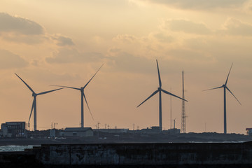 wind powerplant on the sea