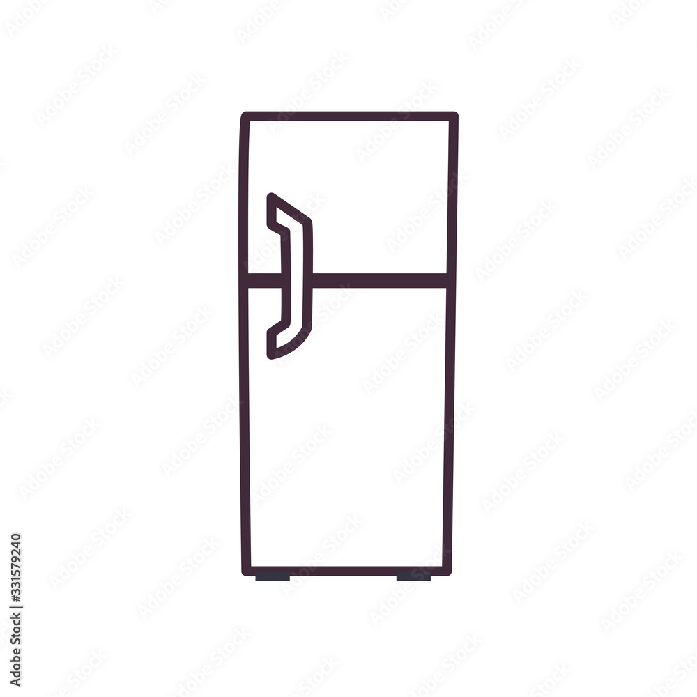 Poster isolated fridge machine line style icon vector design