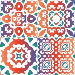 Obraz premium Antique talavera tiles patchworks.