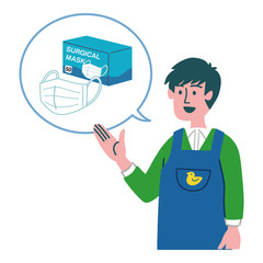 男性　保育士　マスク