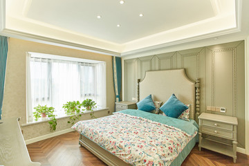 Renovated bedroom in model home