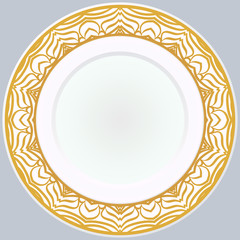 Pattern With Abstract Floral Round Ornament. Oriental Pattern. Indian, Moroccan, Mystic, Ottoman Motifs. Anti-Stress Therapy Pattern. Vector