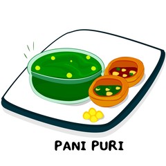 Pani Puri indian mumbai street Food Vector