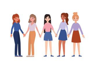 Fototapeta premium Women holding hands vector design