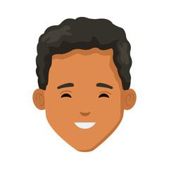 young man afro head character icon