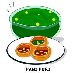 Pani Puri indian mumbai street Food Vector