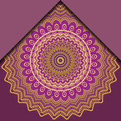 Vintage luxury decorative design of golden mandala. Vector illustration. Floral ornament