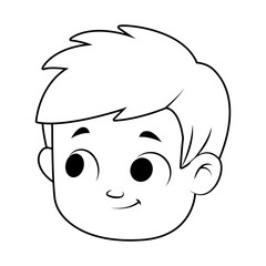 cute little boy head avatar character