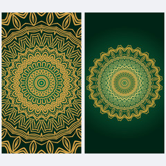 Design Vintage Cards With Floral Mandala Pattern And Ornaments. Template. Islam, Arabic, Indian, Mexican Ottoman Motifs. Hand Drawn Background. Fanstastic color.