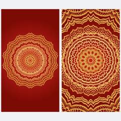 Design Vintage cards with Floral mandala pattern and ornaments. Vector template. Islam, Arabic, Indian, Mexican ottoman motifs. Hand drawn background