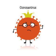 Coronavirus, covid-19. Cute character isolated on white
