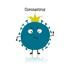 Coronavirus, covid-19. Cute character isolated on white