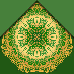Luxury background. with gold mandala Vector card template.