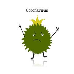 Coronavirus, covid-19. Cute character isolated on white