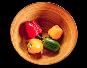 Bowl with coloured capsicums