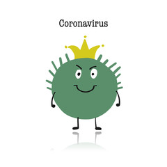 Coronavirus, covid-19. Cute character isolated on white