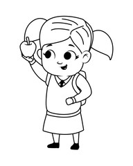 cute little girl with apple avatar character