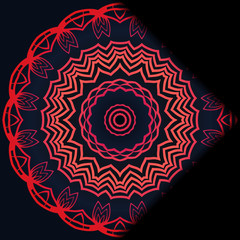 Luxury ornamental floral mandala. Original design with geometric background. Gold color. Vector card template. Design for Ramadan holiday, New year greeting, beauty spa salon, wedding, save the date