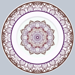 Beautiful Round Flower Mandala. Vector Illustration. For Coloring Book, Greeting Card, Invitation, Tattoo
