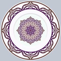 Beautiful Round Flower Mandala. Vector Illustration. For Coloring Book, Greeting Card, Invitation, Tattoo