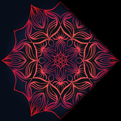 Luxury ornamental floral mandala. Original design with geometric background. Gold color. Vector card template. Design for Ramadan holiday, New year greeting, beauty spa salon, wedding, save the date