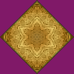 Template card with mandala. Vector. Oriental design for Christmas party invitation, Ramadan holiday, New year greeting, beauty spa salon, wedding