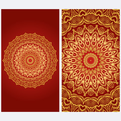 Design Vintage cards with Floral mandala pattern and ornaments. Vector template. Islam, Arabic, Indian, Mexican ottoman motifs. Hand drawn background