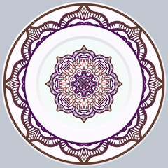 Beautiful Round Flower Mandala. Vector Illustration. For Coloring Book, Greeting Card, Invitation, Tattoo
