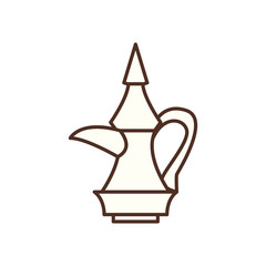 Ramadan kettle line style icon vector design