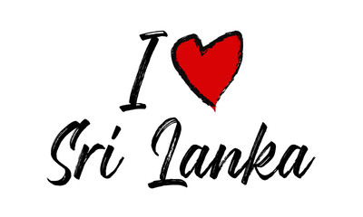  i love Sri Lanka Creative  Cursive Text  Typography Template.