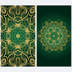 Design Vintage Cards With Floral Mandala Pattern And Ornaments. Template. Islam, Arabic, Indian, Mexican Ottoman Motifs. Hand Drawn Background. Fanstastic color.