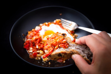Middle eastern shakshuka breakfast