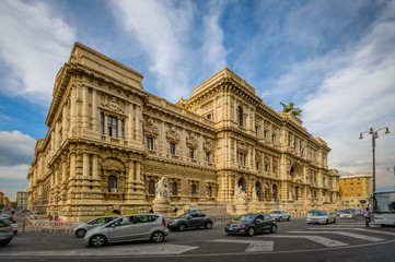 Fototapeta na wymiar Supreme Court of Cassation during cloudy afternoon, Sep 30/2017 . Rome, Italy