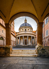 Chiesa di San Pietro in Montorio in the nature frame, Rome, Italy