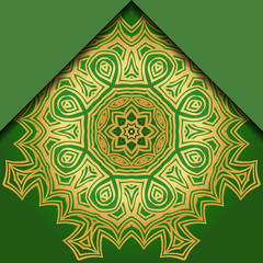 Luxury background. with gold mandala Vector card template.
