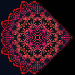 Luxury ornamental floral mandala. Original design with geometric background. Gold color. Vector card template. Design for Ramadan holiday, New year greeting, beauty spa salon, wedding, save the date