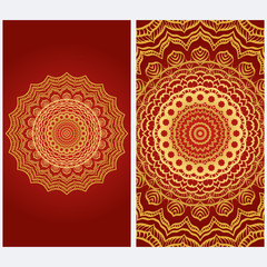 Design Vintage cards with Floral mandala pattern and ornaments. Vector template. Islam, Arabic, Indian, Mexican ottoman motifs. Hand drawn background